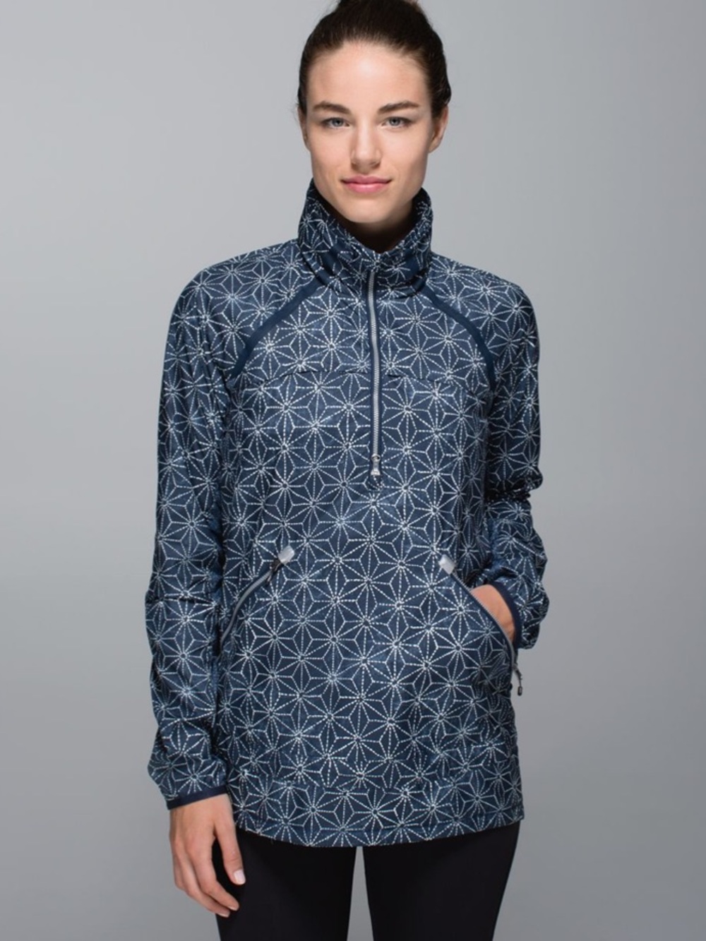 Lululemon Miss Misty Pullover, featuring a distinct white geometric sashiko star